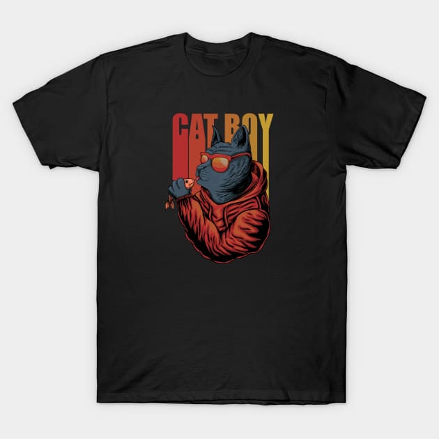 Cat boy eyeglasses T-Shirt by aldyfmsh